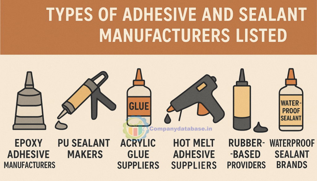 Types of Adhesive and Sealant Manufacturers Listed