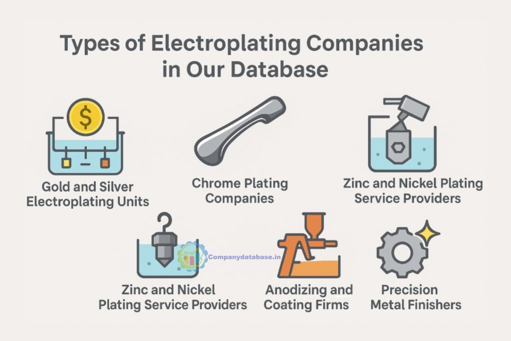 Types of Electroplating Companies in Our Database